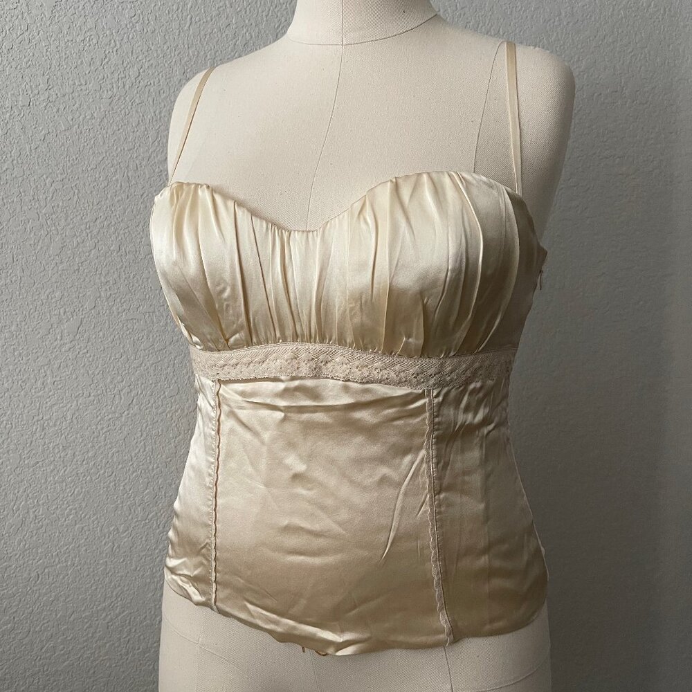 Reformation Kessie Silk Top in Sugar (Off-White, Cream), Size 12